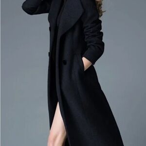 NWOT Elegant Black Alpaca Designer Business Casual